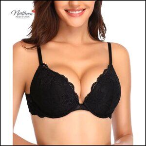 Push Up Lace Bra Padded Underwire Add Cup Everyday Wear
